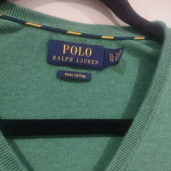 Ralph Lauren Green Pull Over V Neck Sweater Size XL - Picture 3 of 4
